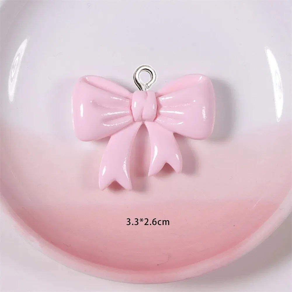 Resin Art Calligraphy - 10 個のキャンディーカラーのリボン樹脂チャーム手作り装飾品女性のジュエリー、キーホルダー、電話バッグの装飾 DIY 作成に適しています