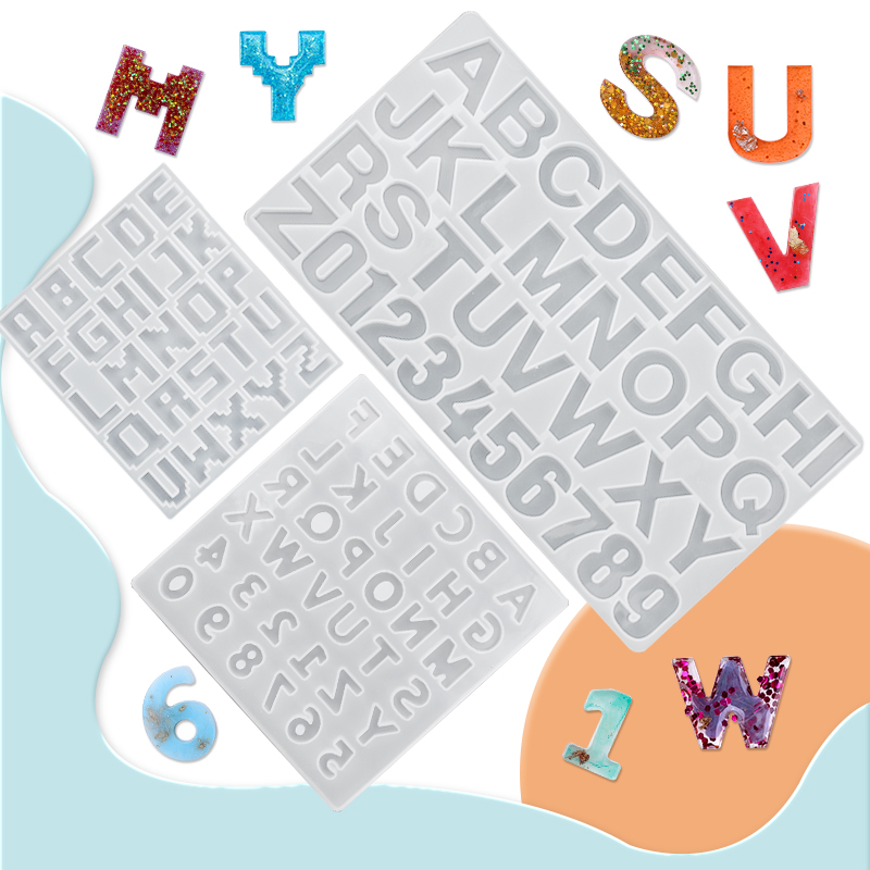 Resin Art Alphabet - 日曜大工のジュエリーを作るための成形金型,アルファベット,樹脂,シリコンモールド,日曜大工のジュエリーを作るための金型