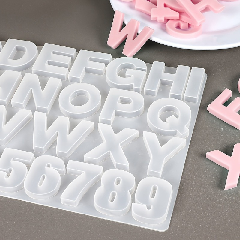 Resin Art Alphabet - AからZまでの文字ペンダントシリコンモールド、アルファベット文字と数字シリコンモールド、DIYジュエリー製作用エポキシ樹脂モールド