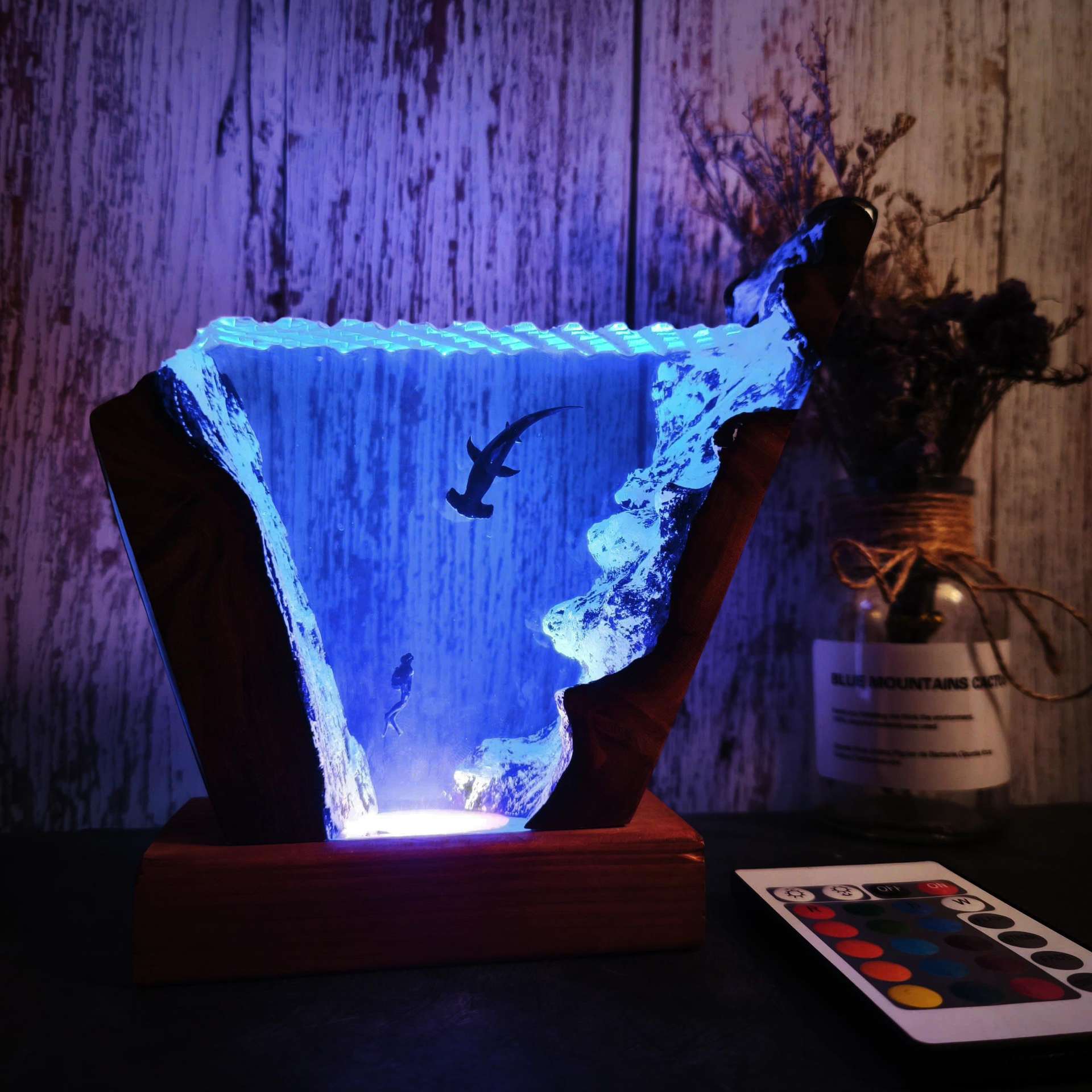 Resin Art For Wedding Gift - 6 * 4インチ オーシャンシリーズ ダイバー ハンマーヘッドシャーク