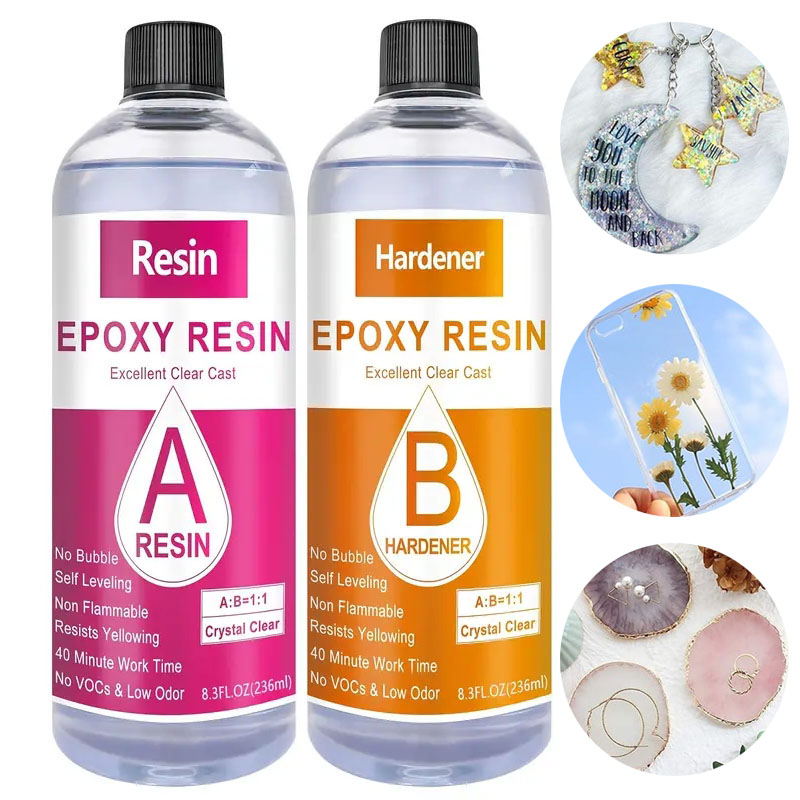 Resin Art Table Top - クリスタルクリアエポキシ樹脂キット鋳造とコーティングテーブルトップアートジュエリープロジェクト DIY タンブラー工芸金型ミックス 1:1 比