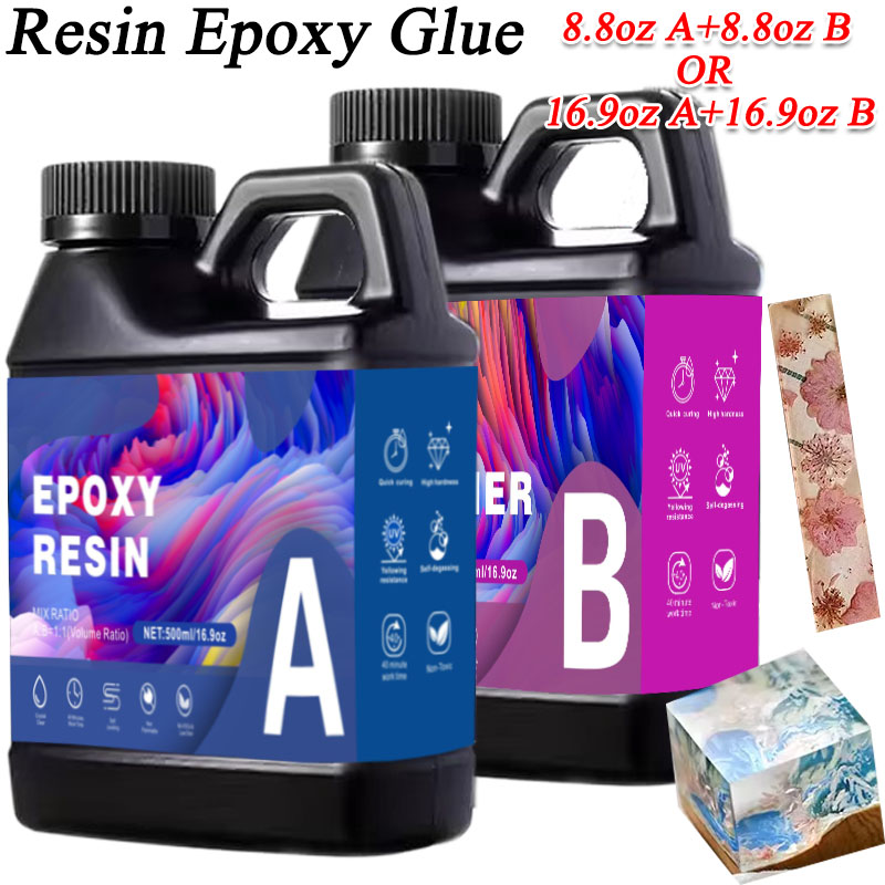 Resin Art Table Top - 17.6オンス/33.8オンス AB樹脂エポキシ接着剤 UV耐性 自己レベリング キャスティング＆コーティング樹脂 ジュエリー、テーブルトップ、様々なアートプロジェクト用