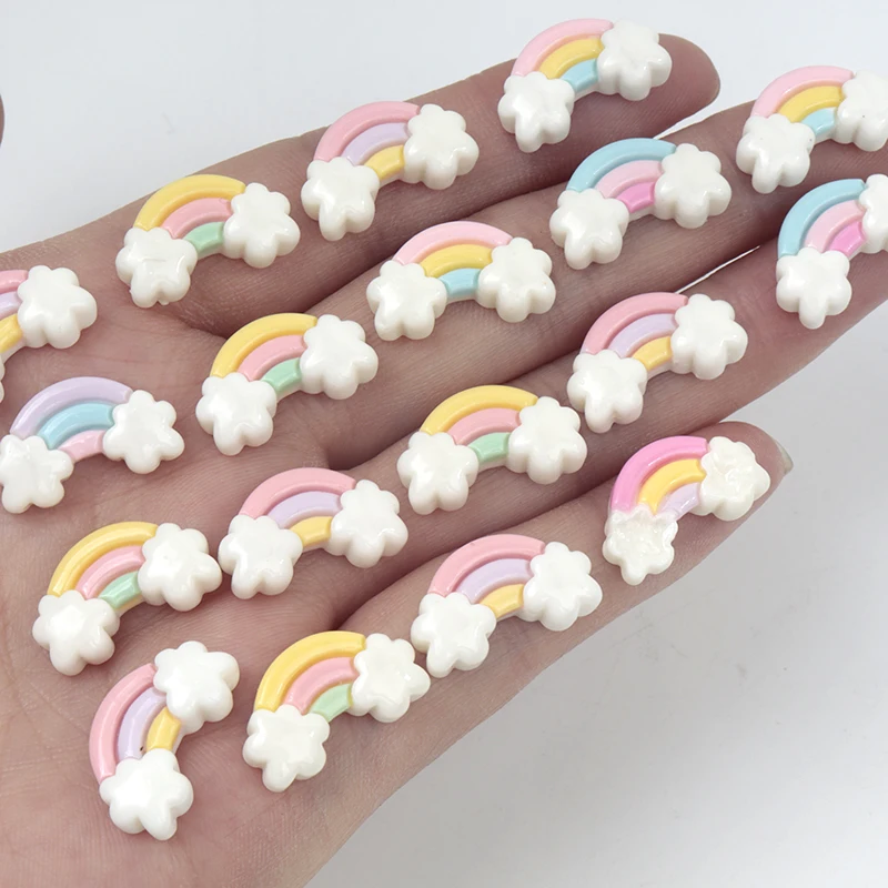 Resin Art Workshop - 30 個/300 個ミニ樹脂レインボーフラットスクラップブッキングドールハウス DIY 手作りクラフト子供ヘアピン材料ネイルアートアクセサリー