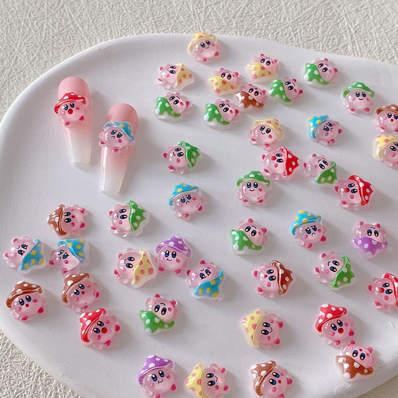 Resin Art Accessories - 2/10/20 個カービィネイルチャーム 3D 樹脂かわいい漫画ネイルアートアクセサリーアイス透明ネイルデコレーション