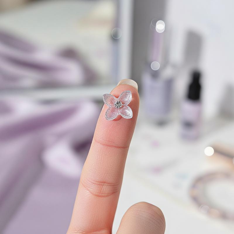 Resin Art Using Flowers - 3Dラインストーン蝶々花ネイルアートデコレーション 30個入り グリッターレジンチャーム ホームマニキュアクラフト用