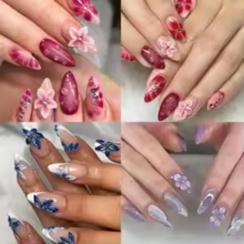 Resin Art Using Flowers - シリコン製3Dフラワーネイルモールド、レジンアート用、創造的なハイビスカスの花びら模様、DIYネイルデザインクラフト、サロン用