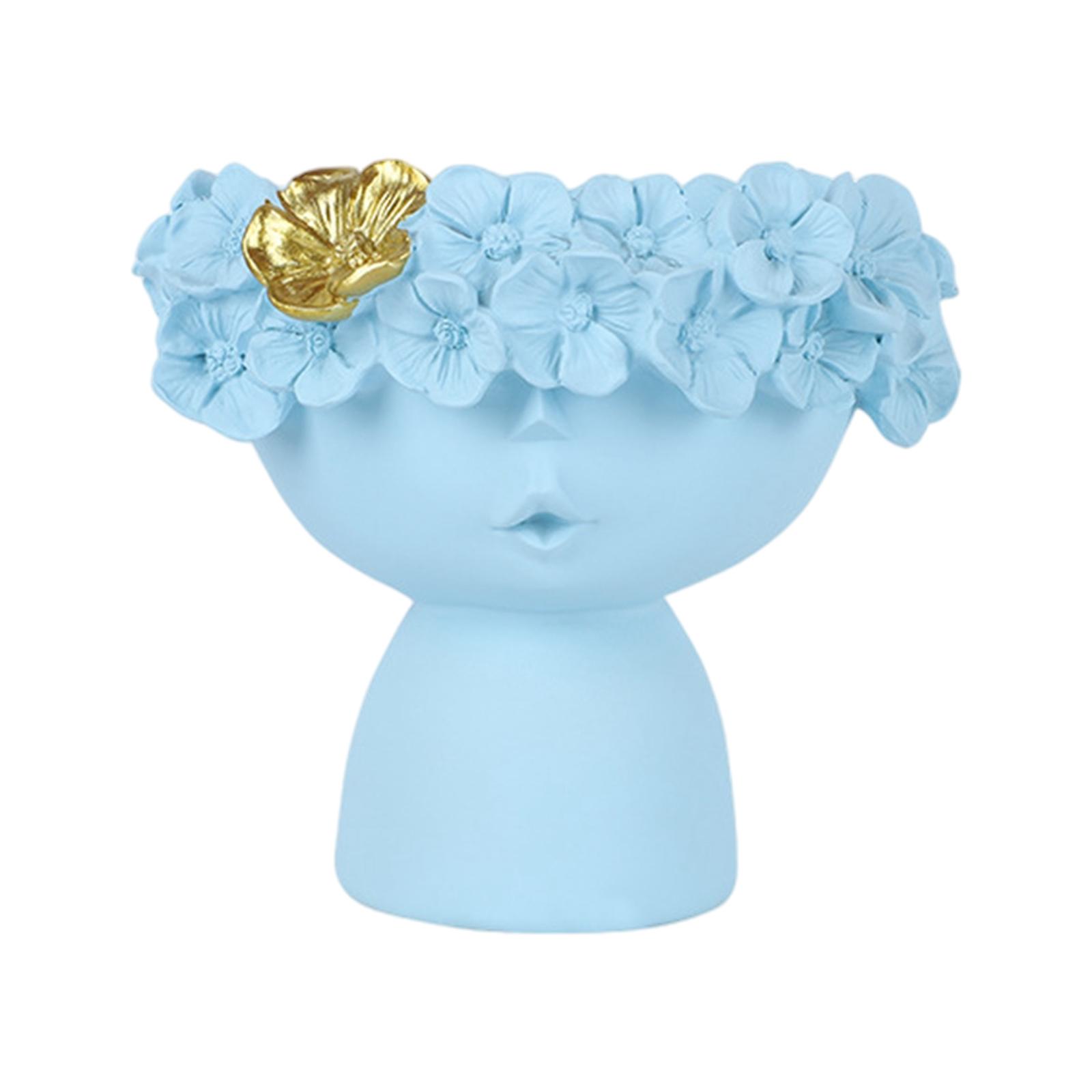 クリエイティブなセラミック製女性の顔をモチーフにしたアート花 - Resin Art Table Top のレビューと価格