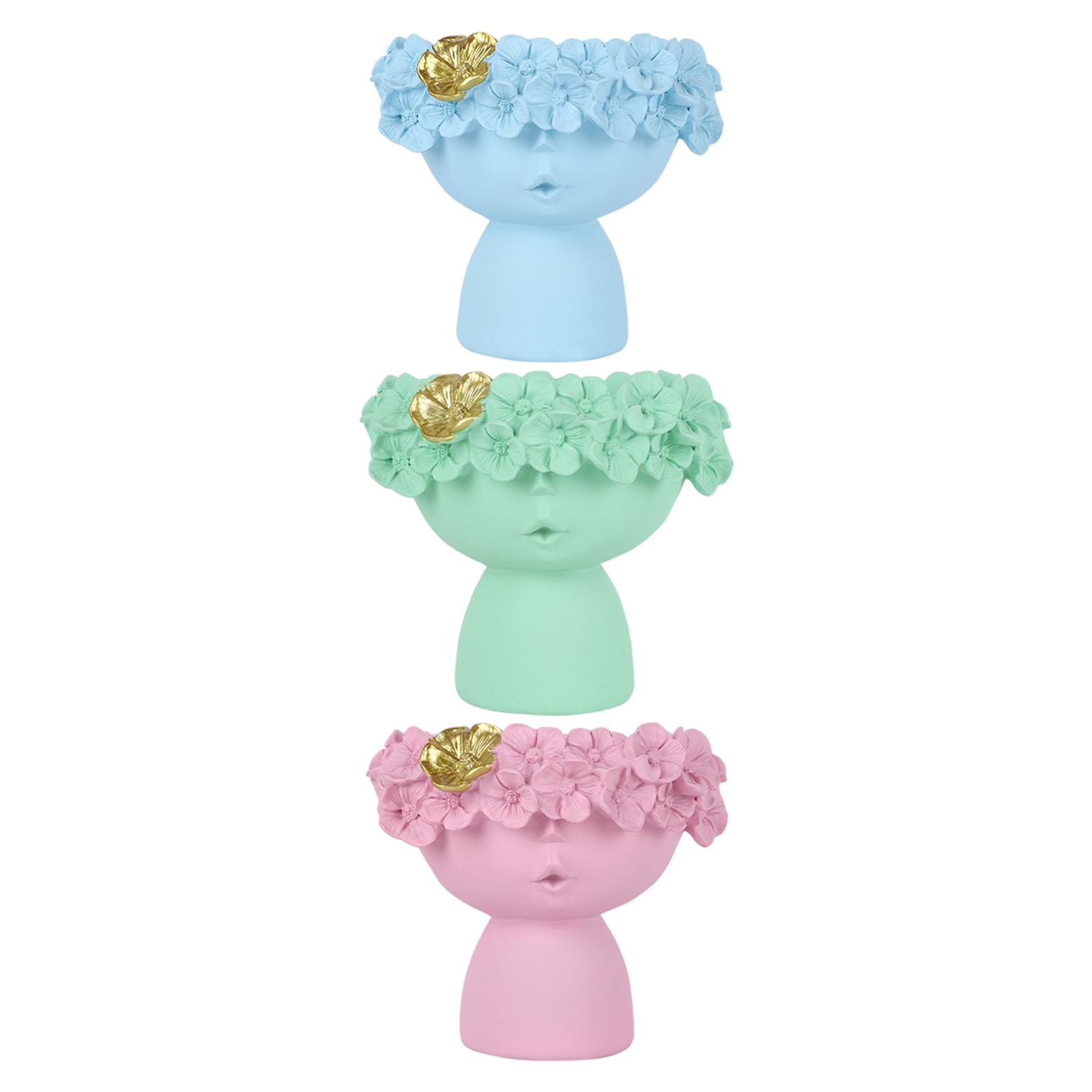 クリエイティブなセラミック製女性の顔をモチーフにしたアート花 - Resin Art Table Top のレビューと価格