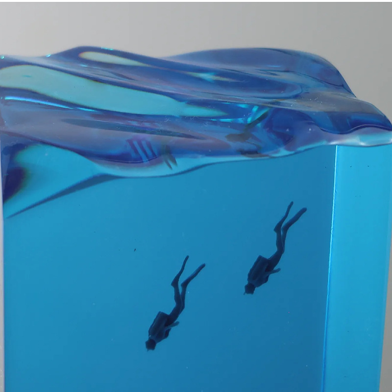 新しいマリンアート家の装飾品手工芸品木製樹脂彫刻品洞窟のよう - Resin Art Table Top のレビューと価格