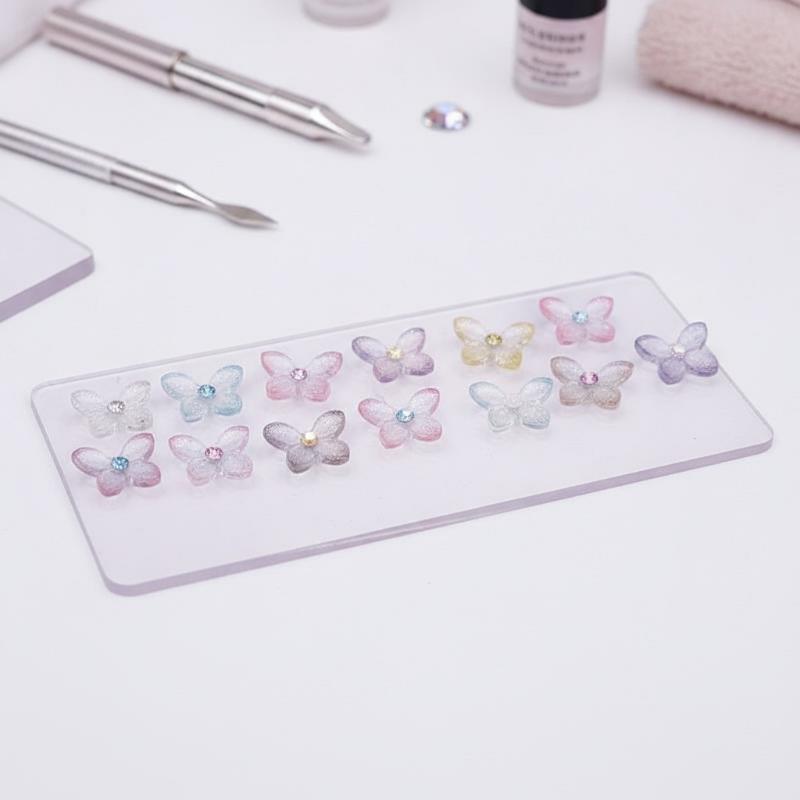 光沢のある3Dグリッターネイルアートチャーム30個入り、ライ - Resin Art Using Flowers のレビューと価格
