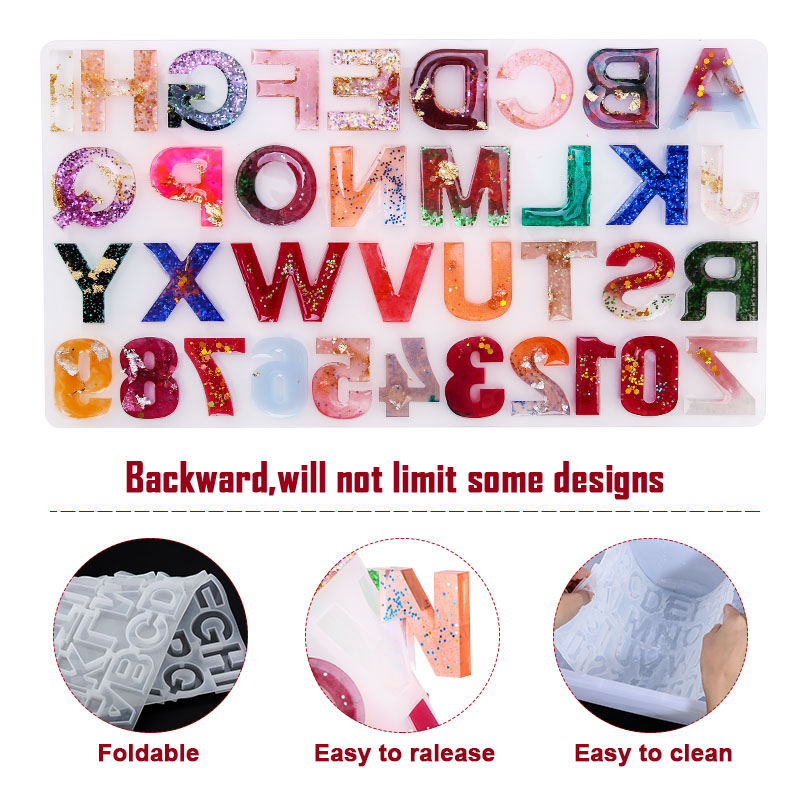 日曜大工のジュエリーを作るための成形金型,アルファベット,樹 - Resin Art Alphabet のレビューと価格