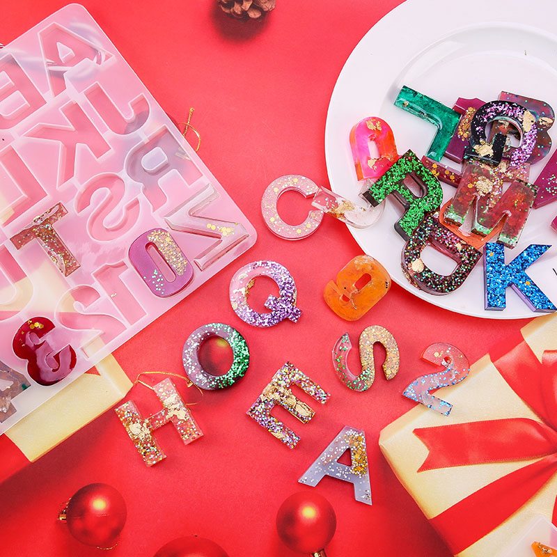 日曜大工のジュエリーを作るための成形金型,アルファベット,樹 - Resin Art Alphabet のレビューと価格