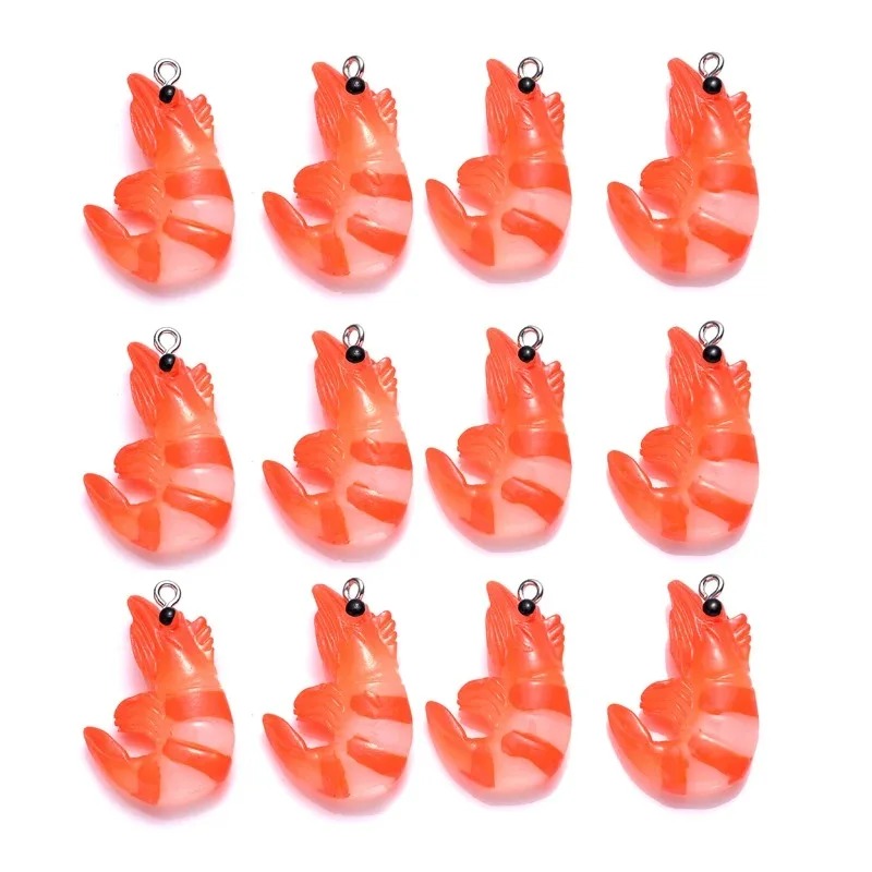 10 個アクリル樹脂漫画シーフードチャーム 3D 模擬ロブス - Resin Art Accessories のレビューと価格