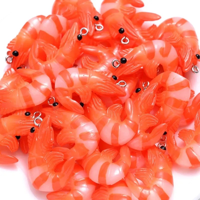 10 個アクリル樹脂漫画シーフードチャーム 3D 模擬ロブス - Resin Art Accessories のレビューと価格