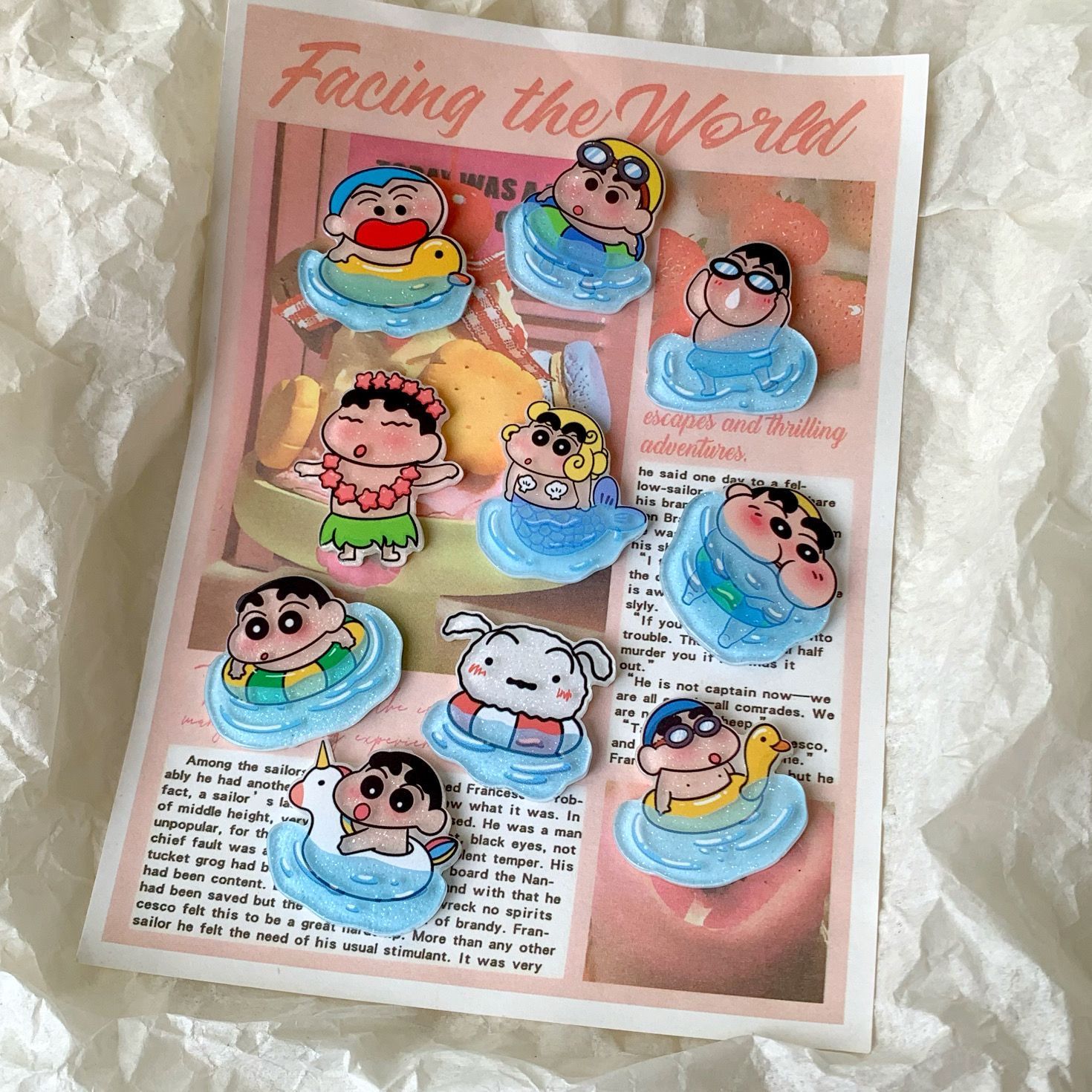クレヨンしんちゃん樹脂製アクセサリー、扇子、水筒、靴のバック - Resin Art Accessories のレビューと価格