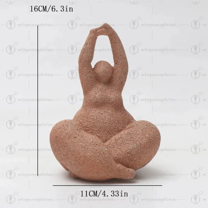 手作りの砂岩樹脂製置物、抽象的なぽっちゃり女性像、リビングル - Resin Art Table Top のレビューと価格