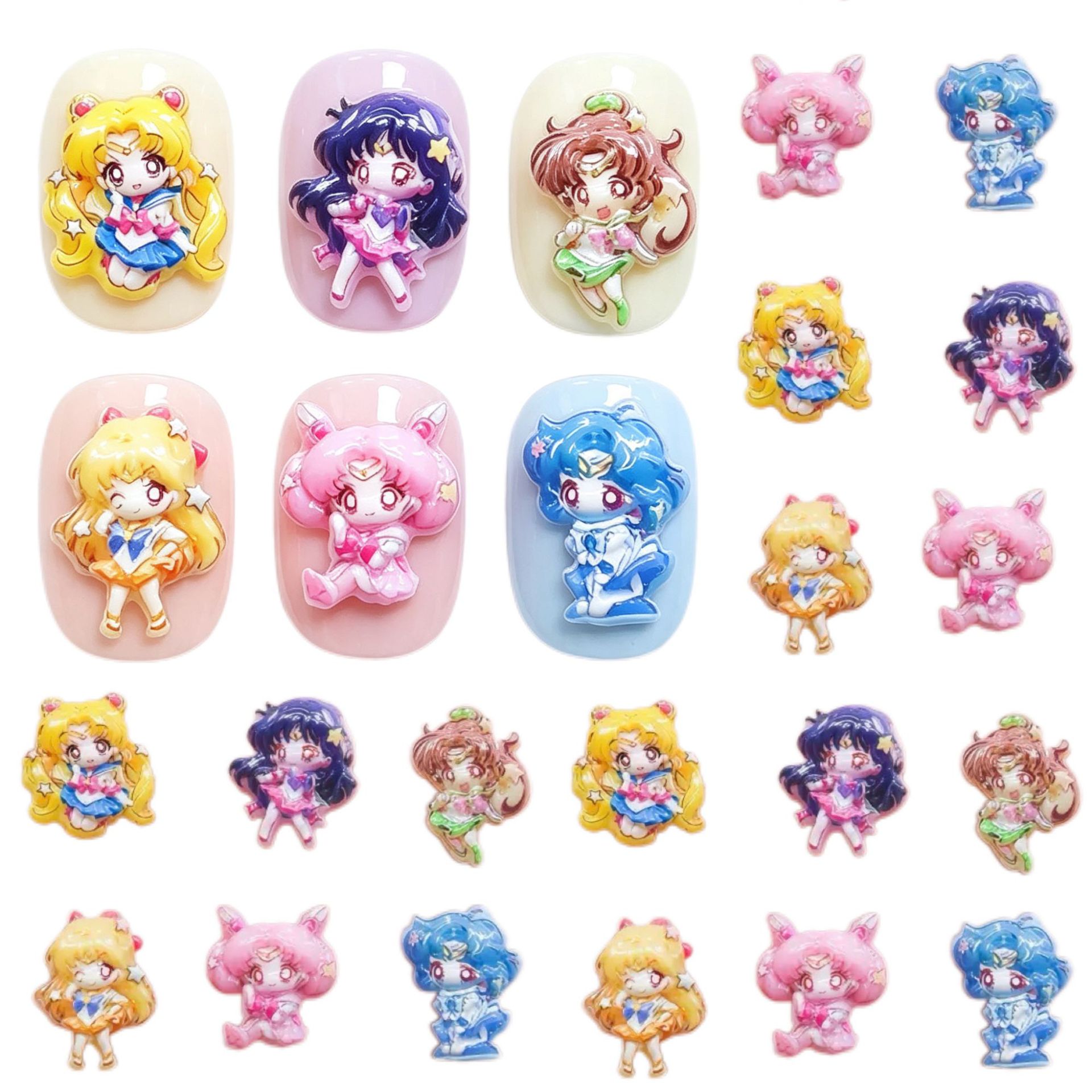 30/100 個漫画セーラームーンネイルアクセサリーかわいい - Resin Art Accessories のレビューと価格