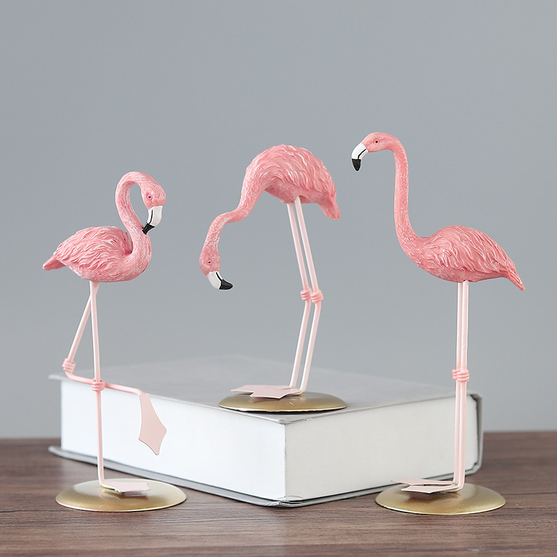 ピンクのフラミンゴの置物3個セット 熱帯鳥の卓上装飾 モダン - Resin Art For Wedding Gift のレビューと価格