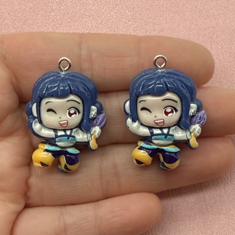 10個入り樹脂製漫画ペンダント、DIYジュエリー製作イヤリン - Resin Art Calligraphy のレビューと価格