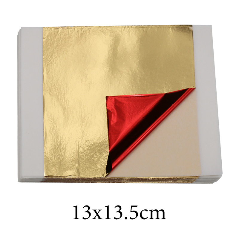 100枚入り 模造金箔紙 14cm 赤裏シート レジンクラフ - Resin Art For Wedding Gift のレビューと価格