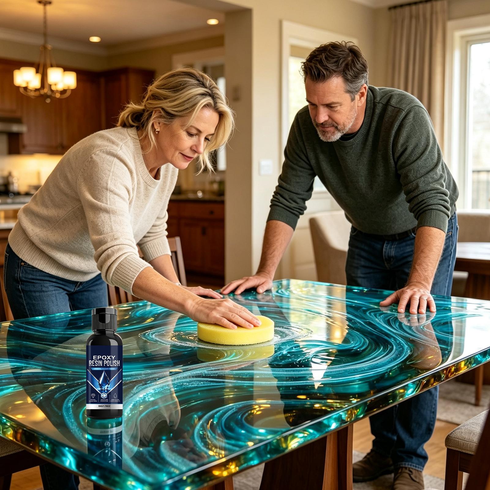 エポキシ樹脂修復液テーブルトップ研磨剤クイックシャインレスト - Resin Art Table Top のレビューと価格