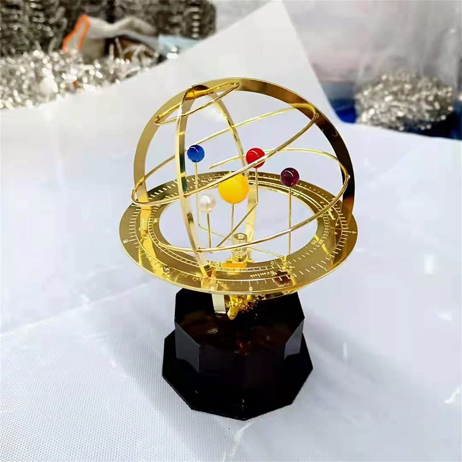 回転式太陽系金属製オーナメント レトロ惑星メタルモデル 科学 - Resin Art Table Top のレビューと価格