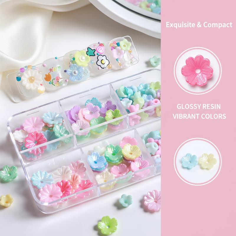 6グリッドミニレジンフラワーネイルチャーム、ポータブルデザイ - Resin Art Using Flowers のレビューと価格
