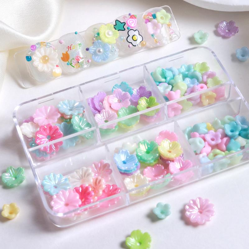 6グリッドミニレジンフラワーネイルチャーム、ポータブルデザイ - Resin Art Using Flowers のレビューと価格