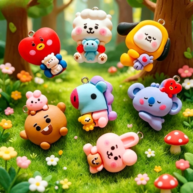 7 個 BT21 樹脂漫画チャーム DIY アクセサリークラ - Resin Art Accessories のレビューと価格
