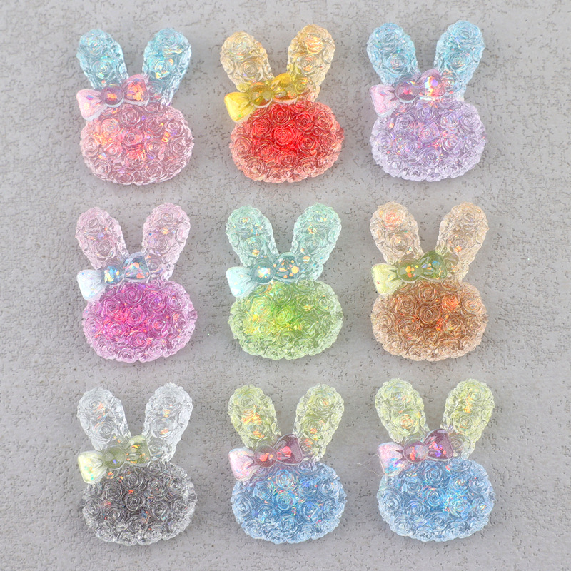 5個入り 18*25mm 光るグラデーションウサギレジンカボ - Resin Art And Craft のレビューと価格