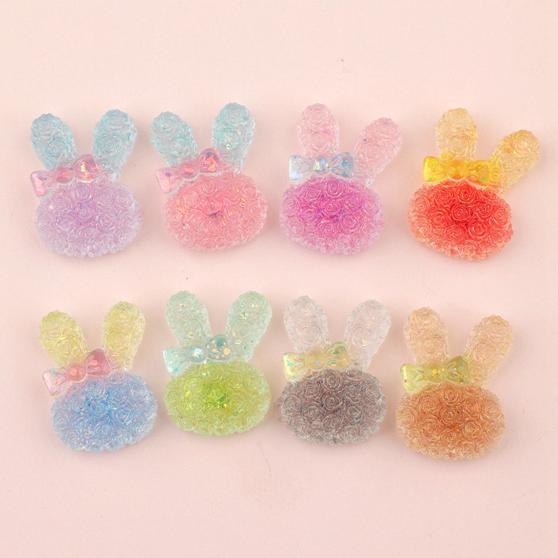 5個入り 18*25mm 光るグラデーションウサギレジンカボ - Resin Art And Craft のレビューと価格