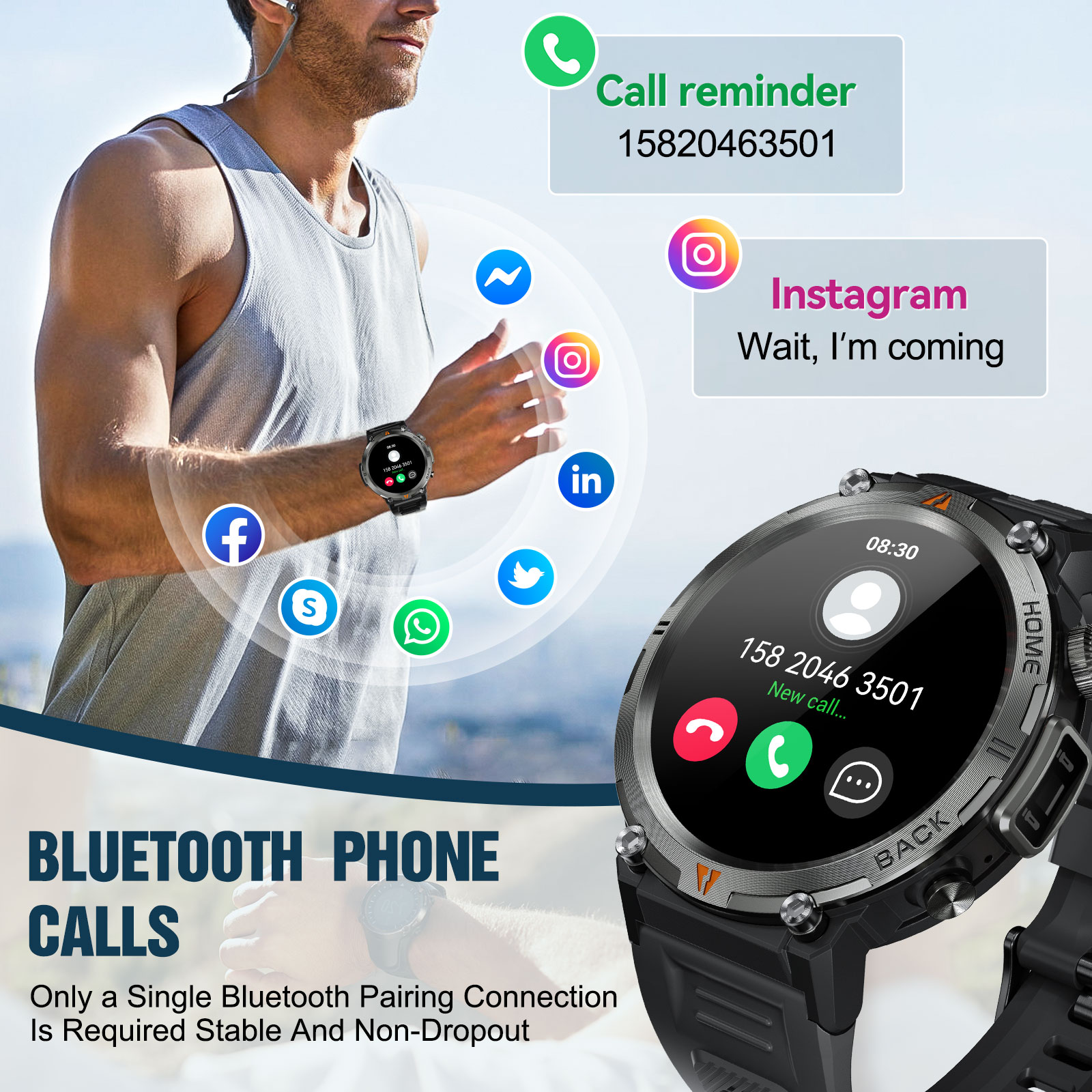 EIGIIS KE3 Bluetooth 通話スマートウォッ - Resin Art Underwater のレビューと価格