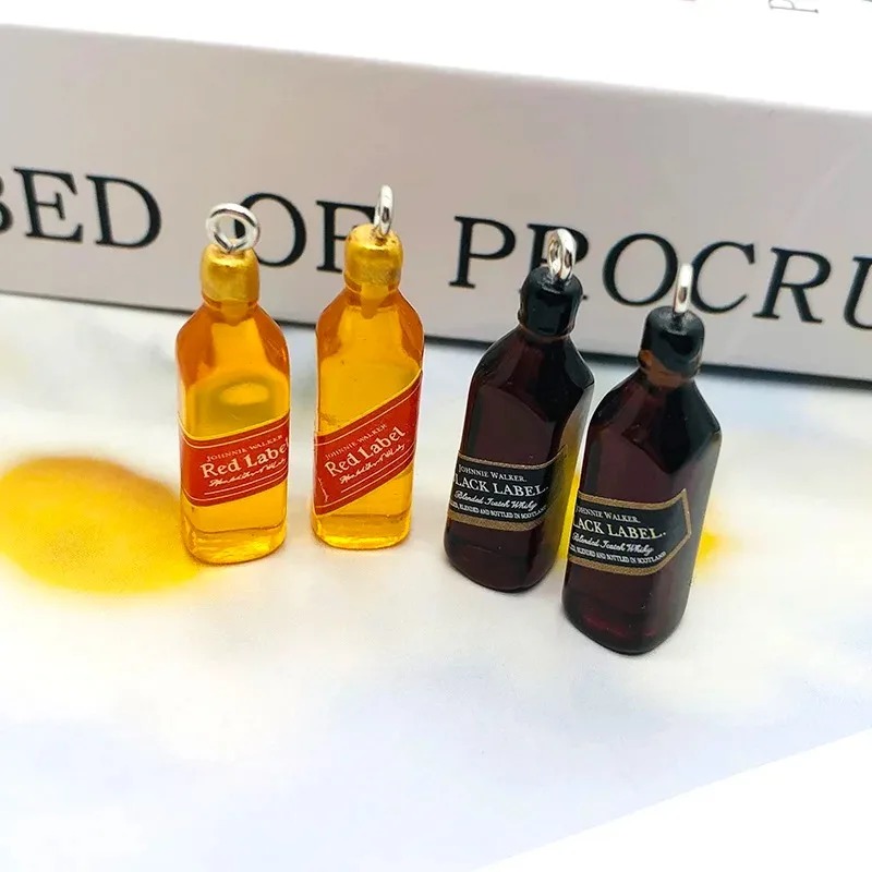 10 個小さなワインバーボトル樹脂チャーム DIY イヤリン - Resin Art Accessories のレビューと価格
