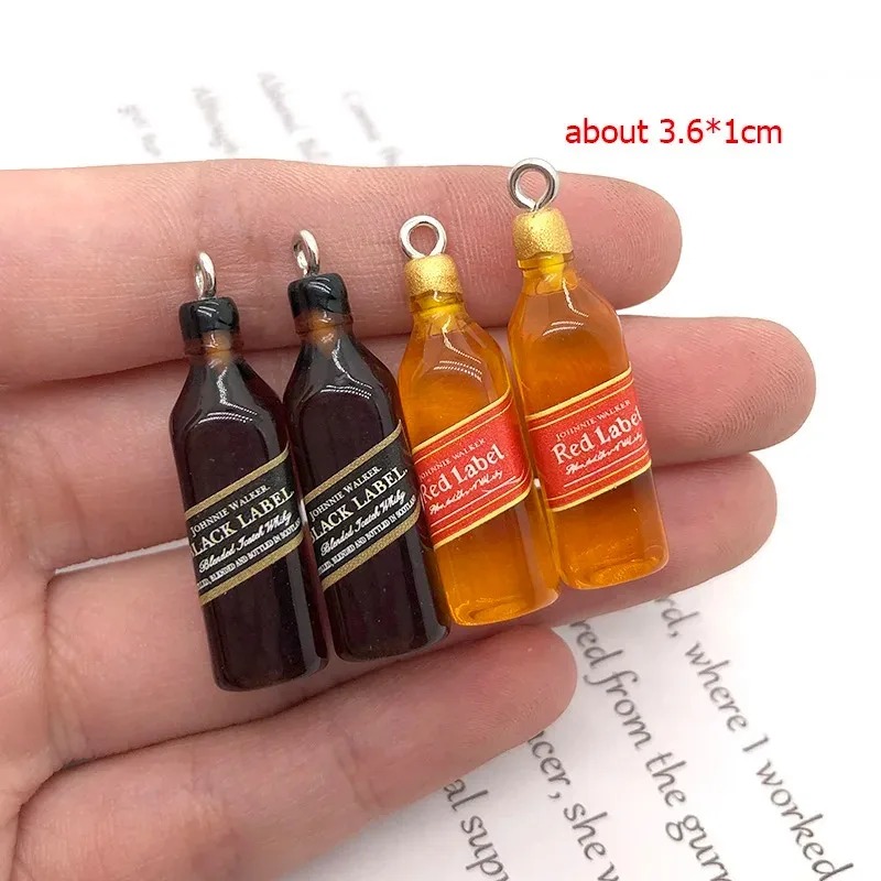 10 個小さなワインバーボトル樹脂チャーム DIY イヤリン - Resin Art Accessories のレビューと価格