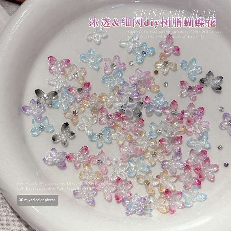 30個入り 3Dグリッターレジン製蝶と花のネイルチャーム、光 - Resin Art Using Flowers のレビューと価格