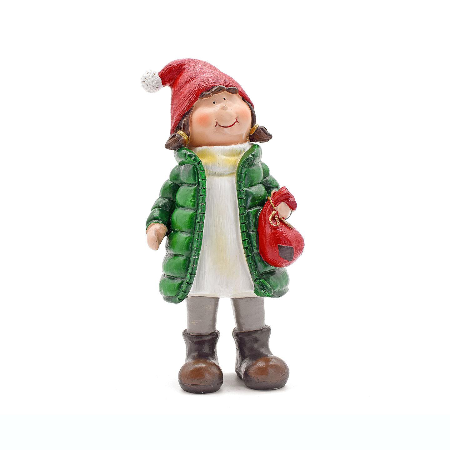 クリスマスの男の子と女の子のカップルの置物2個セット、素敵な - Resin Art Table Top のレビューと価格