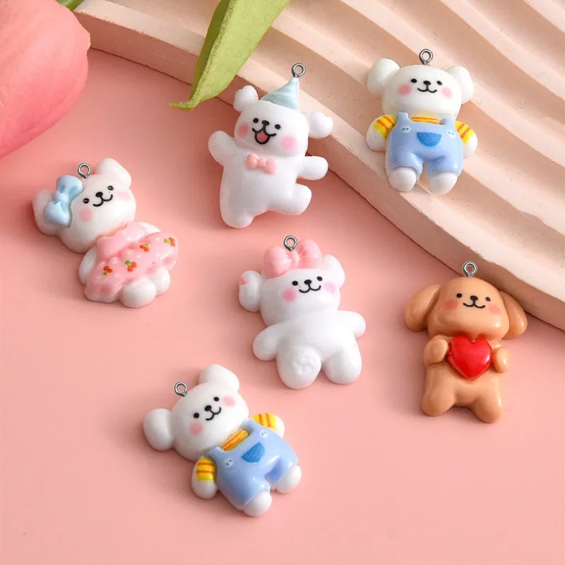 10 個漫画犬樹脂チャームキーリングペンダントジュエリー作成 - Resin Art Accessories のレビューと価格