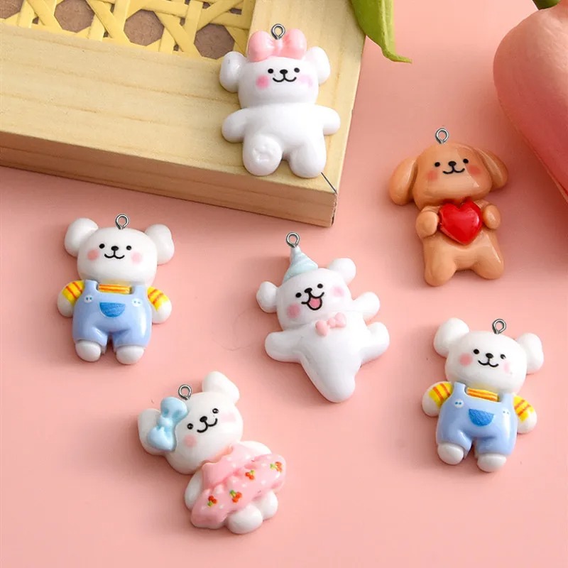 10 個漫画犬樹脂チャームキーリングペンダントジュエリー作成 - Resin Art Accessories のレビューと価格