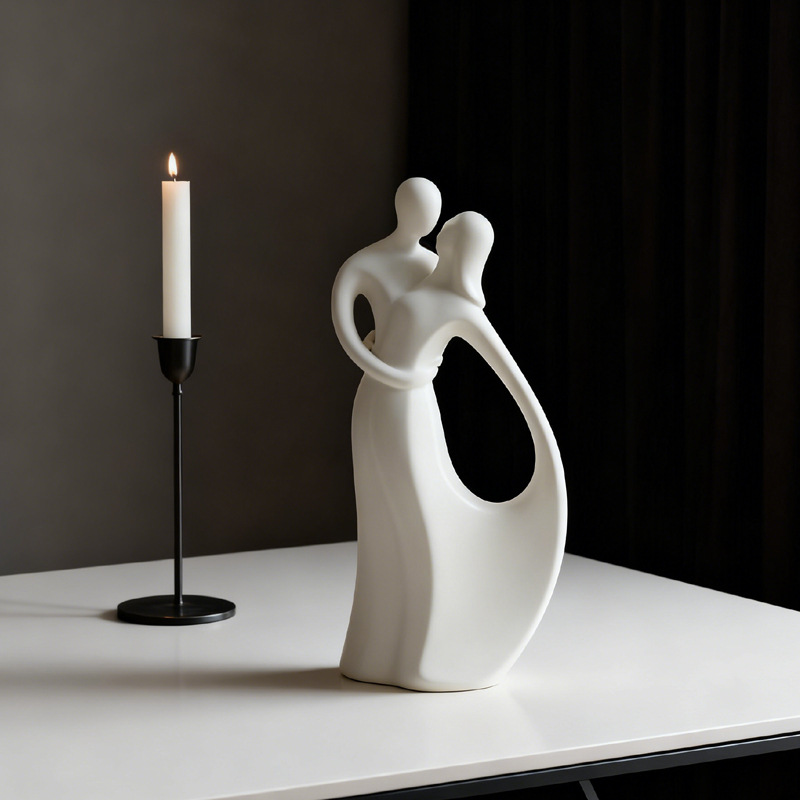 北欧セラミックカップルハグ彫刻現代アートリビングルームキャビ - Resin Art For Wedding Gift のレビューと価格