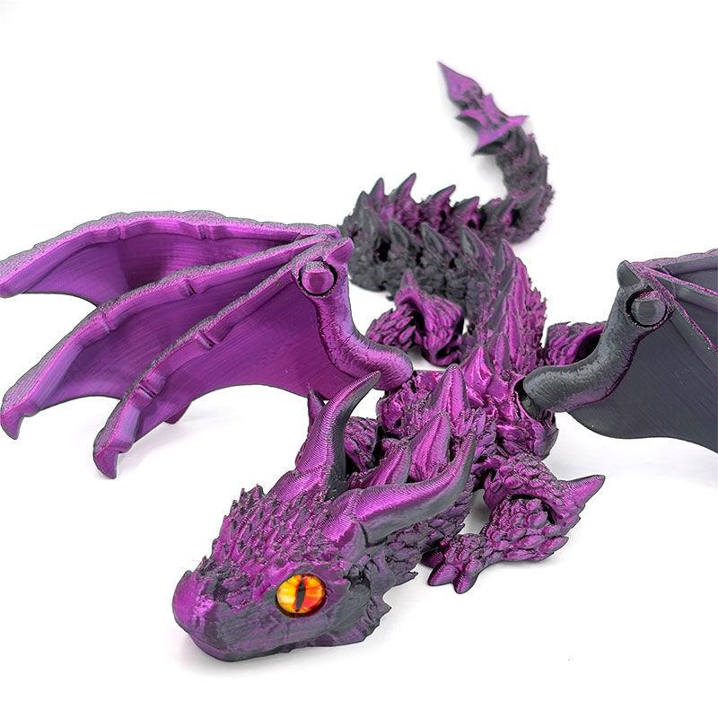 3Dプリント製の翼のある馬車ドラゴンの置物、ランダムな目付き - Resin Art Table Top のレビューと価格