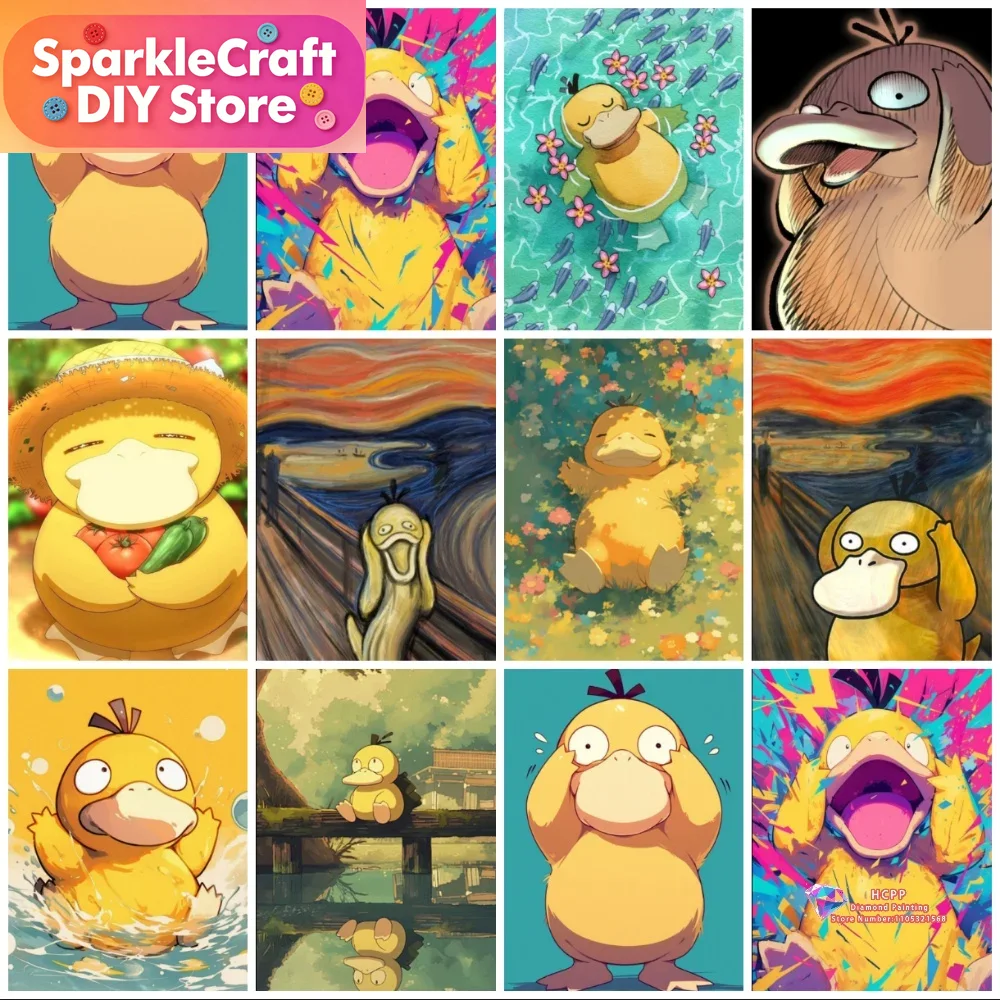 1pc フレームレス Psyduck 漫画 5D ダイヤモン - Resin Art Work のレビューと価格
