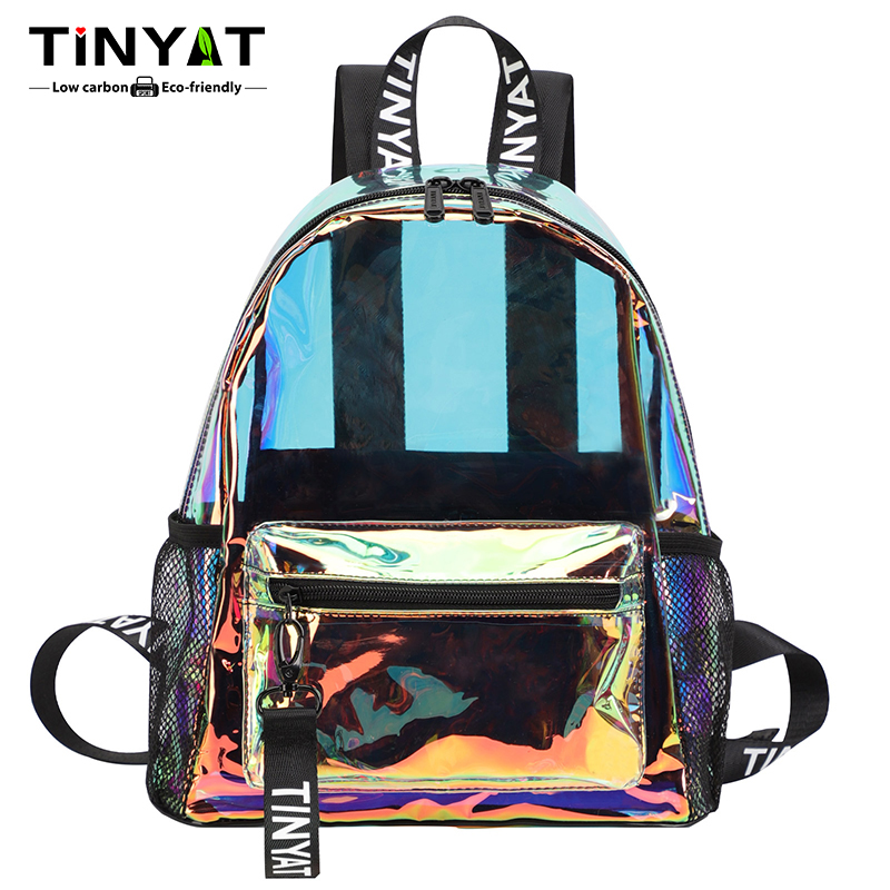 TINYAT PVCクリアバックパック レディース おしゃれ - Resin Art Alphabet のレビューと価格