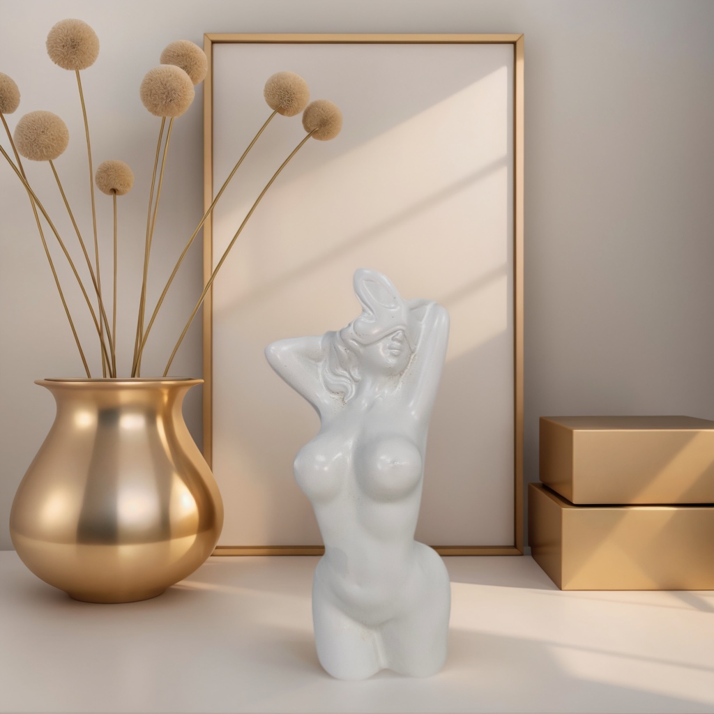 1個の芸術的な人型の花瓶飾り、黒と白のミニマリストスタイル、 - Resin Art Table Top のレビューと価格